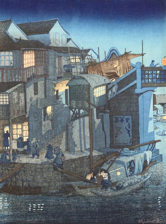 Elizabeth Keith (1887-1956) Moonlight Soochow 1924 16 x 12in., unframed